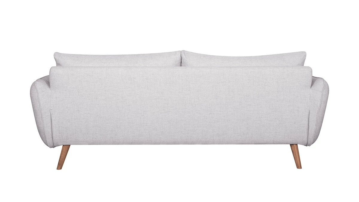 Canapé Scandinave 3 Places En Tissu Gris Clair Chiné Et Bois Clair CREEP 6 Canapé Scandinave 3 Places En Tissu Gris Clair Chiné Et Bois Clair CREEP – Image 4