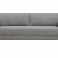 Canapé Scandinave 3 Places En Tissu Gris Clair Et Bois Clair KURT - Miliboo & Stéphane Plaza
