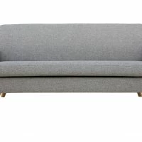 Canapé Scandinave 3 Places En Tissu Gris Clair Et Bois Clair PURE