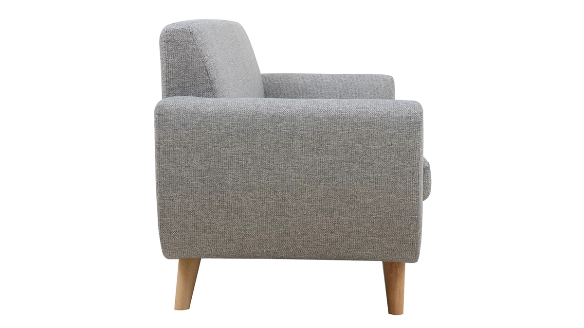 Canapé Scandinave 3 Places En Tissu Gris Clair Et Bois Clair PURE 5 Canapé Scandinave 3 Places En Tissu Gris Clair Et Bois Clair PURE – Image 3