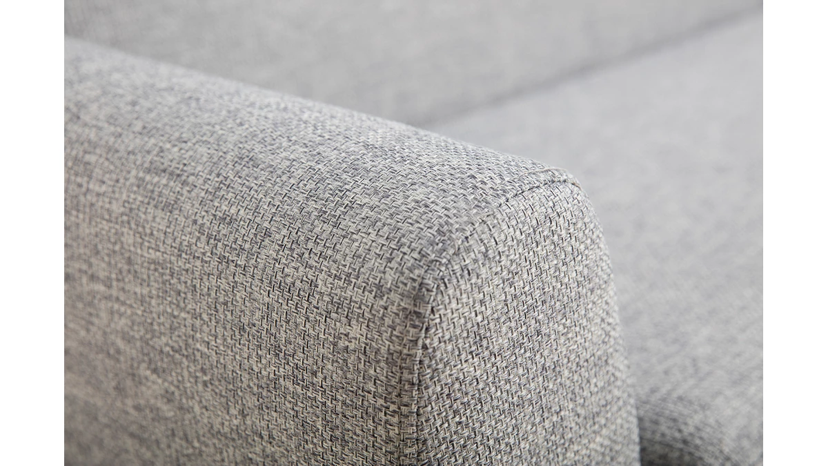 Canapé Scandinave 3 Places En Tissu Gris Clair Et Bois Clair PURE 7 Canapé Scandinave 3 Places En Tissu Gris Clair Et Bois Clair PURE – Image 5
