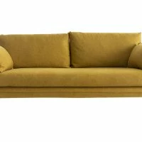 Canapé Scandinave 3 Places En Tissu Jaune Cumin Et Bois Clair CREEP