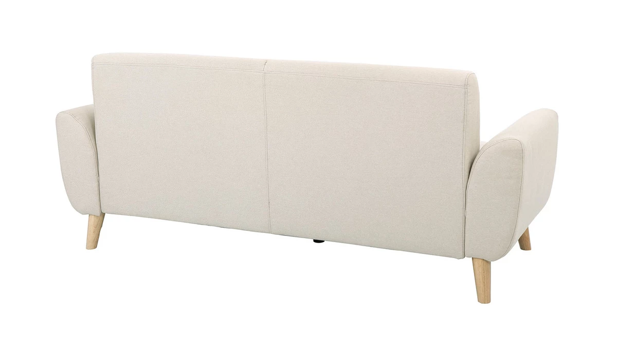 Canapé Scandinave 3 Places En Tissu Naturel Et Bois Clair EKTOR 5 Canapé Scandinave 3 Places En Tissu Naturel Et Bois Clair EKTOR – Image 3