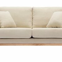 Canapé Scandinave Déhoussable 2 Places En Tissu Beige Et Bois Clair OSLO