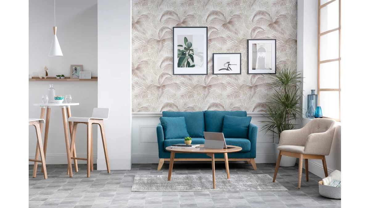 Canapé Scandinave Déhoussable 2 Places En Tissu Beige Et Bois Clair OSLO 8 Canapé Scandinave Déhoussable 2 Places En Tissu Beige Et Bois Clair OSLO – Image 6