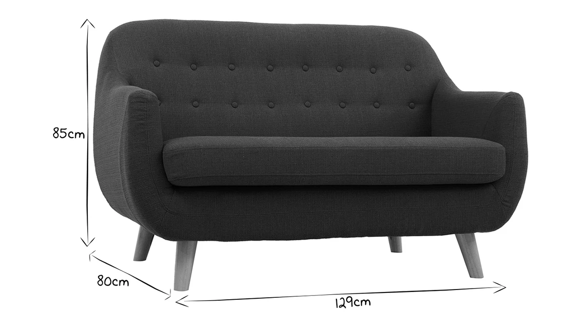 Canapé Scandinave Déhoussable 2 Places En Tissu Bleu Canard Et Bois Clair YNOK 9 Canapé Scandinave Déhoussable 2 Places En Tissu Bleu Canard Et Bois Clair YNOK – Image 7