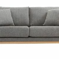 Canapé Scandinave Déhoussable 2 Places En Tissu Gris Et Bois Clair OSLO