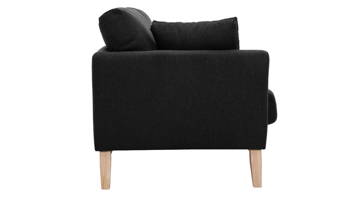 Canapé Scandinave Déhoussable 2 Places En Tissu Gris Foncé Et Bois Clair OSLO 5 Canapé Scandinave Déhoussable 2 Places En Tissu Gris Foncé Et Bois Clair OSLO – Image 3