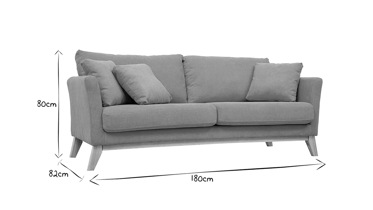 Canapé Scandinave Déhoussable 3 Places En Tissu Effet Velours Jaune Moutarde Et Bois Clair OSLO 9 Canapé Scandinave Déhoussable 3 Places En Tissu Effet Velours Jaune Moutarde Et Bois Clair OSLO – Image 7