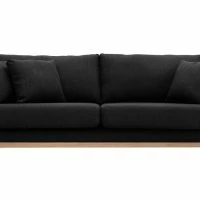 Canapé Scandinave Déhoussable 3 Places En Tissu Gris Foncé Et Bois Clair OSLO