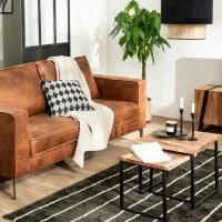 Canapé Vintage 2 Places Cuir Marron Cognac Aspect Vieilli Et Métal Noir SONNY -Boutique Miliboo canape vintage 2 places cuir marron cognac aspect vieilli et metal noir sonny 52271 63440ad60a311 1200 675