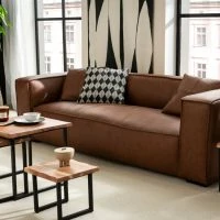 Canapé Vintage 3 Places Cuir Marron Et Bois Noir COBAIN 16 Canapé Vintage 3 Places Cuir Marron Et Bois Noir COBAIN -Boutique Miliboo canape vintage 3 places cuir marron et bois noir cobain 50586 62568bc2c6889 1200 675