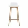 Chaise De Bar Scandinave 75 Cm Bois Et Blanc BALTIK