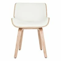 Chaise Design Blanc Et Bois Clair RUBBENS