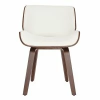 Chaise Design Blanc Et Bois Foncé RUBBENS