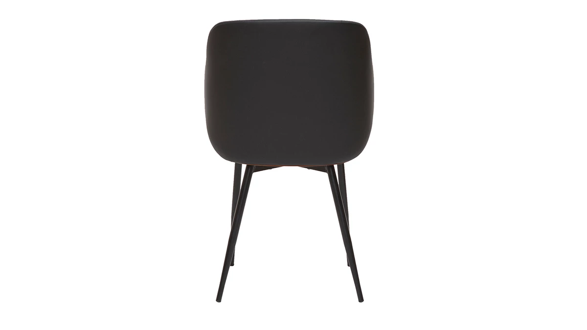 Chaise Design Noir, Bois Foncé Et Métal LUCIEN 6 Chaise Design Noir, Bois Foncé Et Métal LUCIEN – Image 4