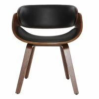 Chaise Design Noir Et Bois Foncé Noyer BENT