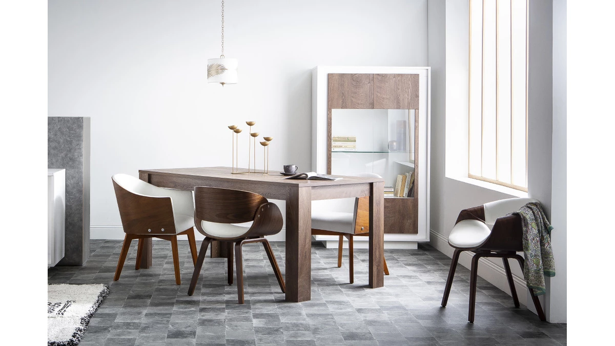 Chaise Design Noir Et Bois Foncé Noyer BENT 8 Chaise Design Noir Et Bois Foncé Noyer BENT – Image 6