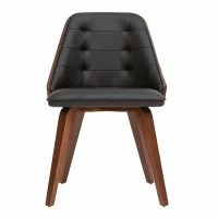 Chaise Design Noir Et Bois Foncé Noyer FLUFFY