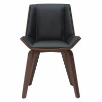 Chaise Design Noir Et Bois Foncé Noyer MELKIOR