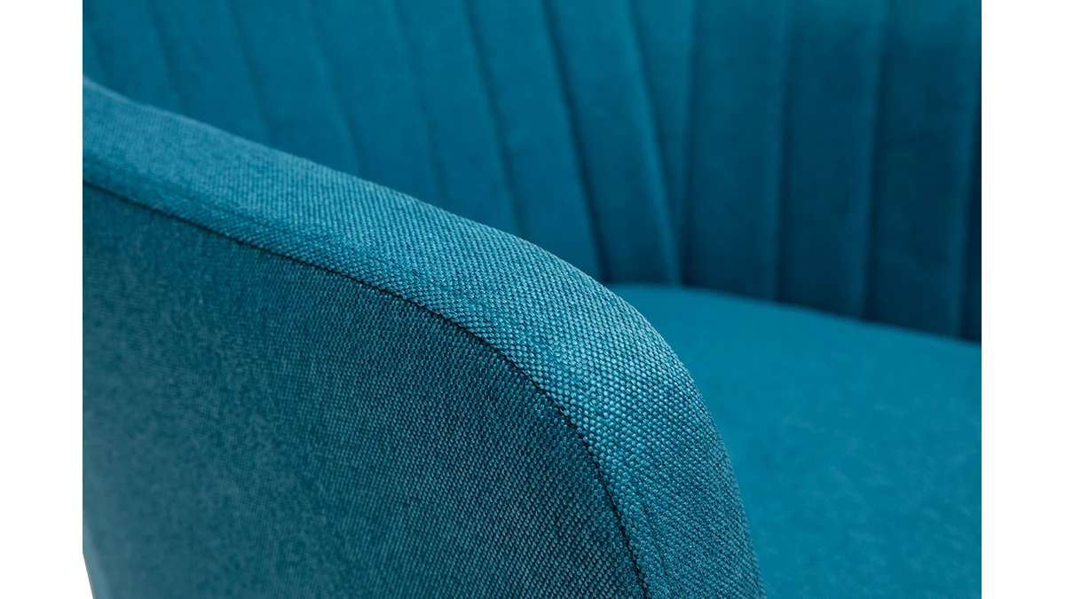 Chaise Scandinave En Tissu Bleu Canard Et Bois Clair ALEYNA 7 Chaise Scandinave En Tissu Bleu Canard Et Bois Clair ALEYNA – Image 5