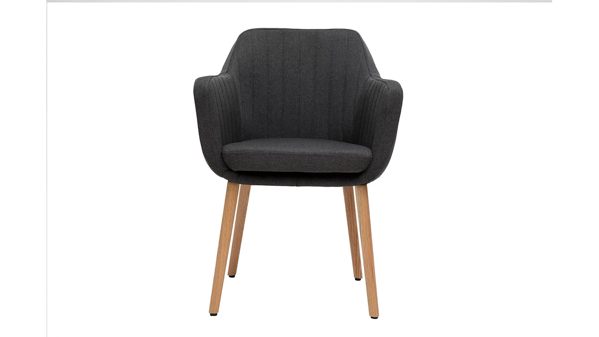 Chaise Scandinave En Tissu Gris Anthracite Et Bois Clair ALEYNA 3 Chaise Scandinave En Tissu Gris Anthracite Et Bois Clair ALEYNA