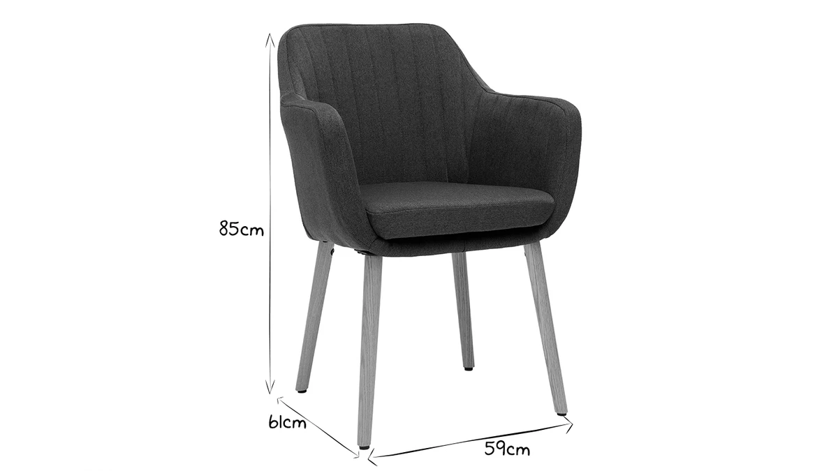 Chaise Scandinave En Tissu Gris Anthracite Et Bois Clair ALEYNA 9 Chaise Scandinave En Tissu Gris Anthracite Et Bois Clair ALEYNA – Image 7