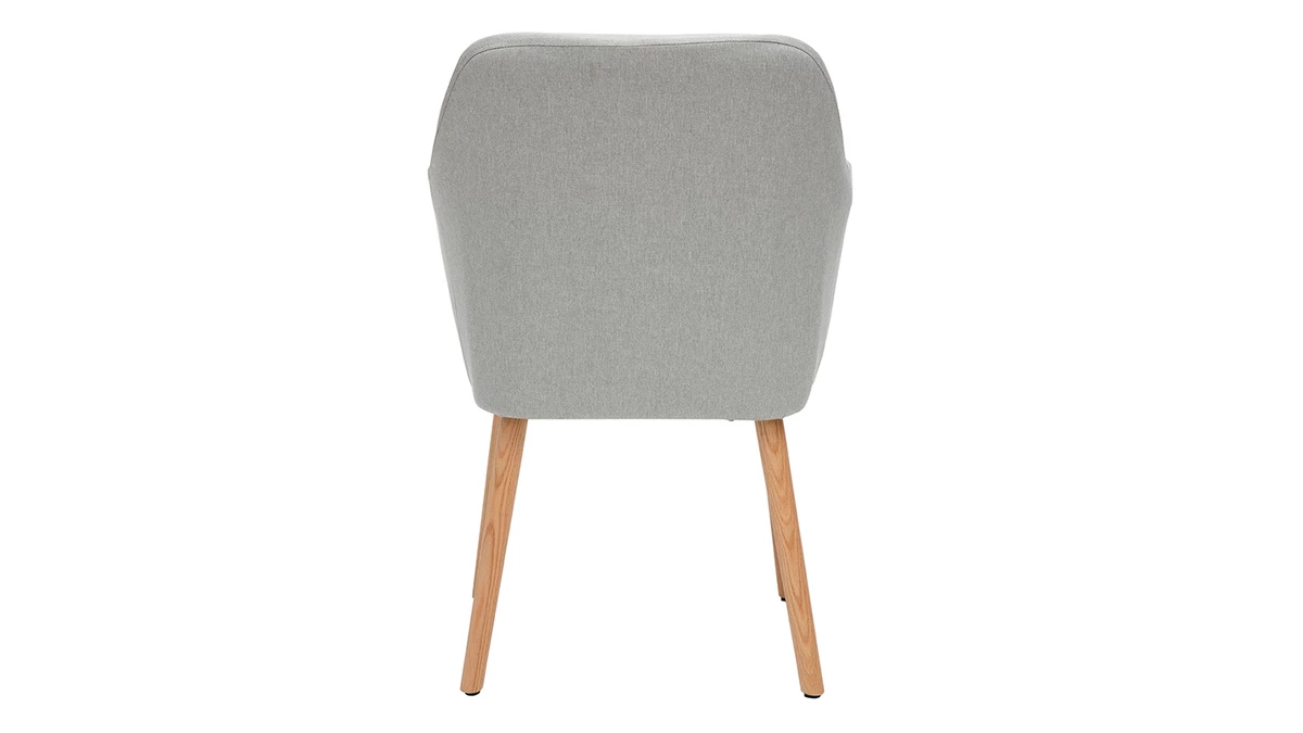 Chaise Scandinave En Tissu Gris Clair Et Bois Clair Chêne Massif ALEYNA 6 Chaise Scandinave En Tissu Gris Clair Et Bois Clair Chêne Massif ALEYNA – Image 4