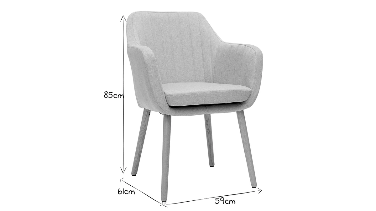 Chaise Scandinave En Tissu Gris Clair Et Bois Clair Chêne Massif ALEYNA 9 Chaise Scandinave En Tissu Gris Clair Et Bois Clair Chêne Massif ALEYNA – Image 7