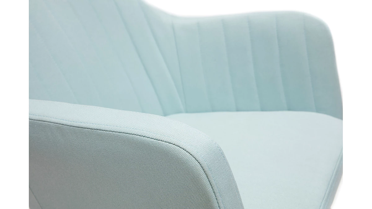 Chaise Scandinave En Tissu Menthe à L'eau Et Bois Clair Massif ALEYNA 7 Chaise Scandinave En Tissu Menthe à L'eau Et Bois Clair Massif ALEYNA – Image 5