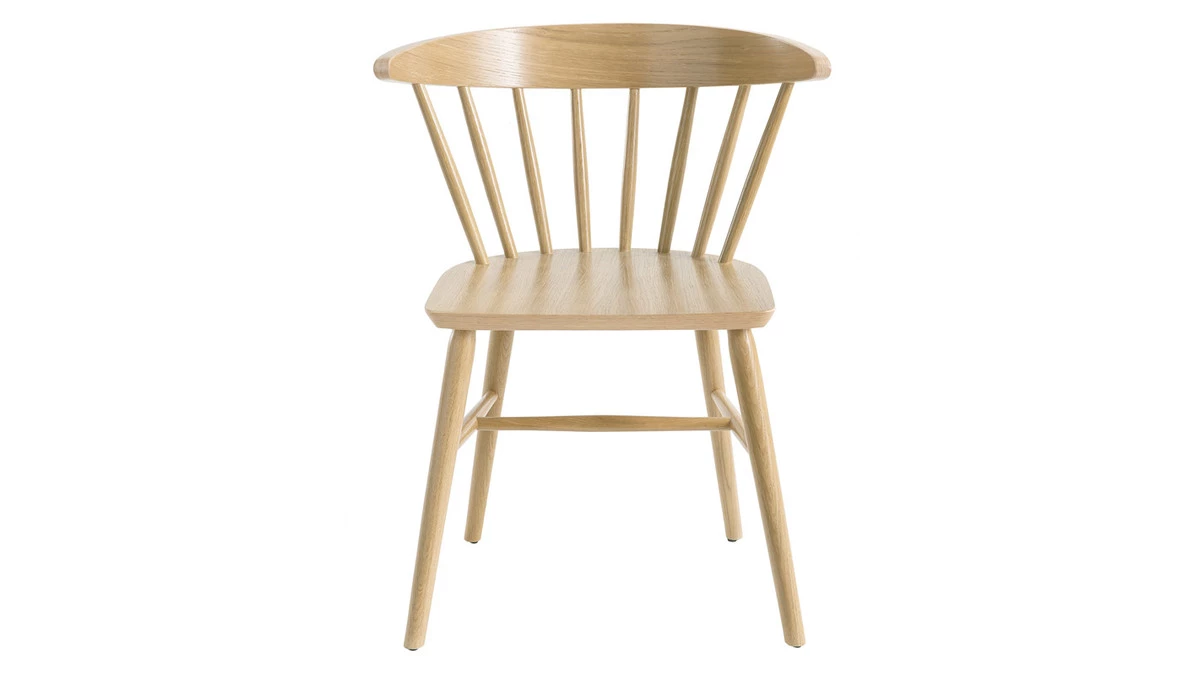 Chaises à Barreaux Bois Clair Chêne (lot De 2) DARIA 4 Chaises à Barreaux Bois Clair Chêne (lot De 2) DARIA – Image 2