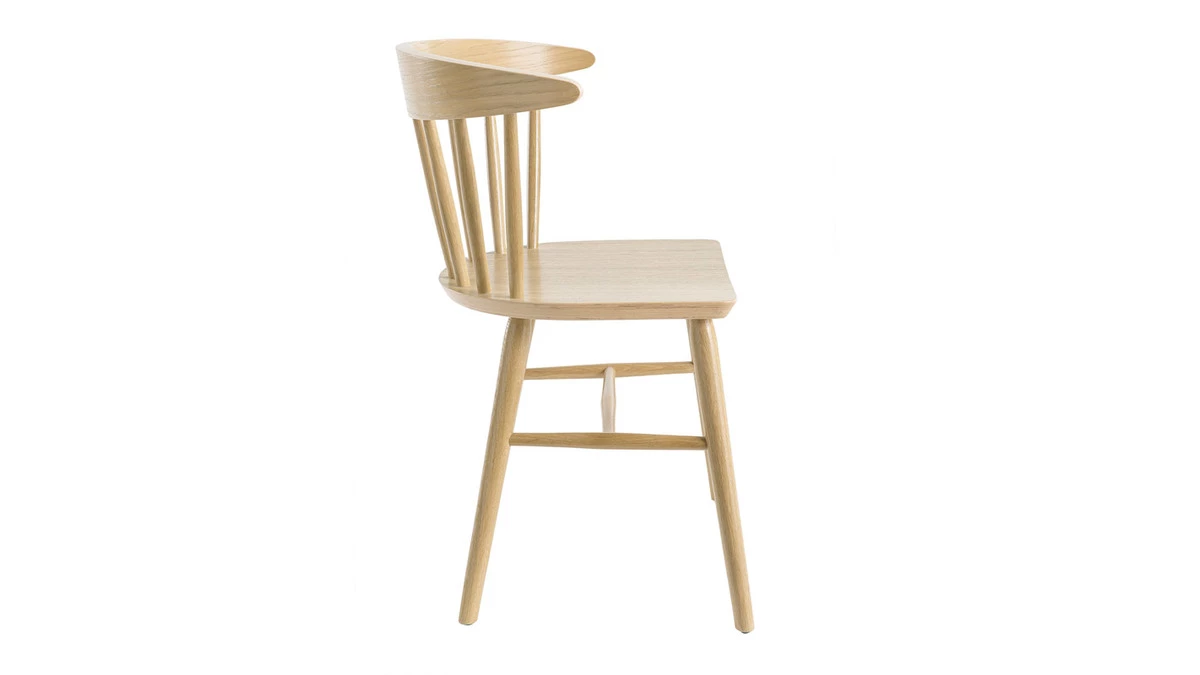 Chaises à Barreaux Bois Clair Chêne (lot De 2) DARIA 6 Chaises à Barreaux Bois Clair Chêne (lot De 2) DARIA – Image 4