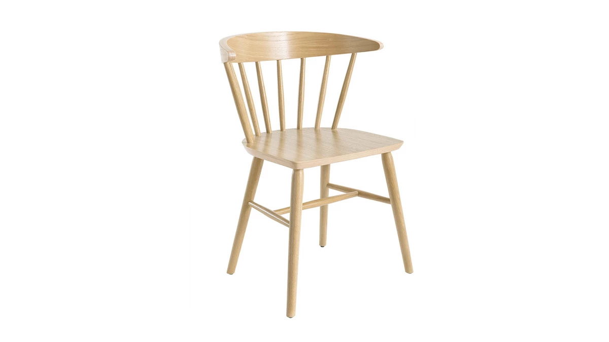 Chaises à Barreaux Bois Clair Chêne (lot De 2) DARIA 5 Chaises à Barreaux Bois Clair Chêne (lot De 2) DARIA – Image 3