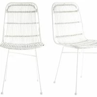 Chaises Blanches En Rotin Et Métal (lot De 2) MALACCA - Miliboo & Stéphane Plaza