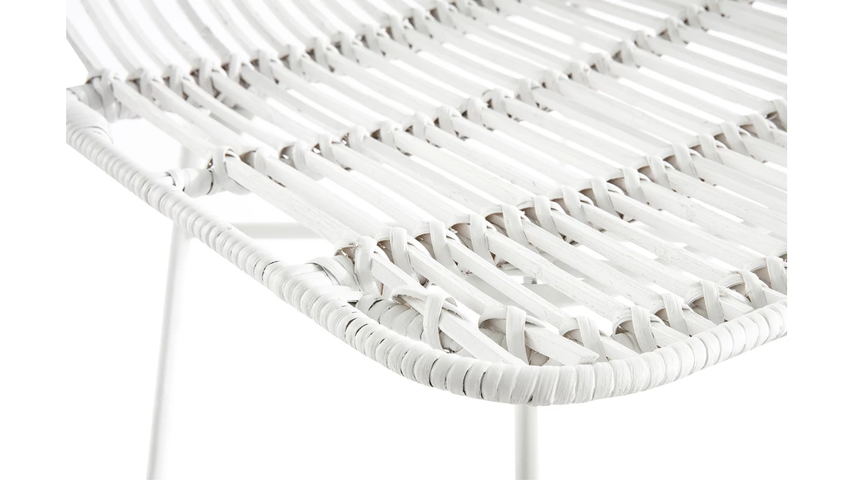 Chaises Blanches En Rotin Et Métal (lot De 2) MALACCA - Miliboo & Stéphane Plaza 8 Chaises Blanches En Rotin Et Métal (lot De 2) MALACCA - Miliboo & Stéphane Plaza – Image 6