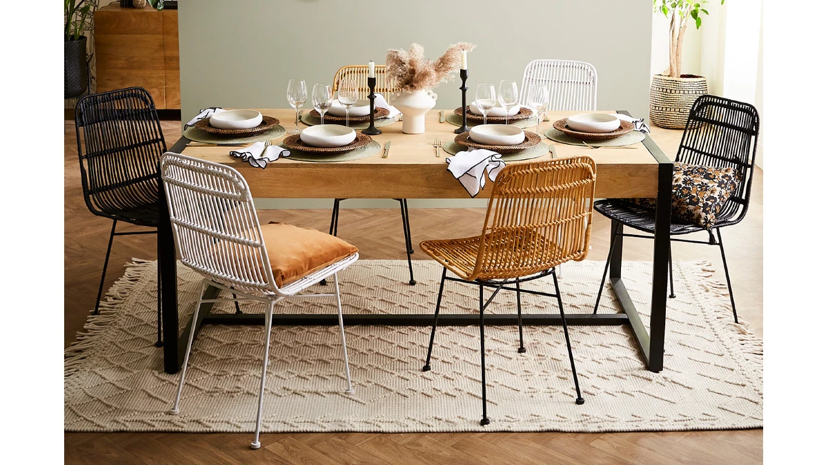 Chaises Blanches En Rotin Et Métal (lot De 2) MALACCA - Miliboo & Stéphane Plaza 10 Chaises Blanches En Rotin Et Métal (lot De 2) MALACCA - Miliboo & Stéphane Plaza – Image 8