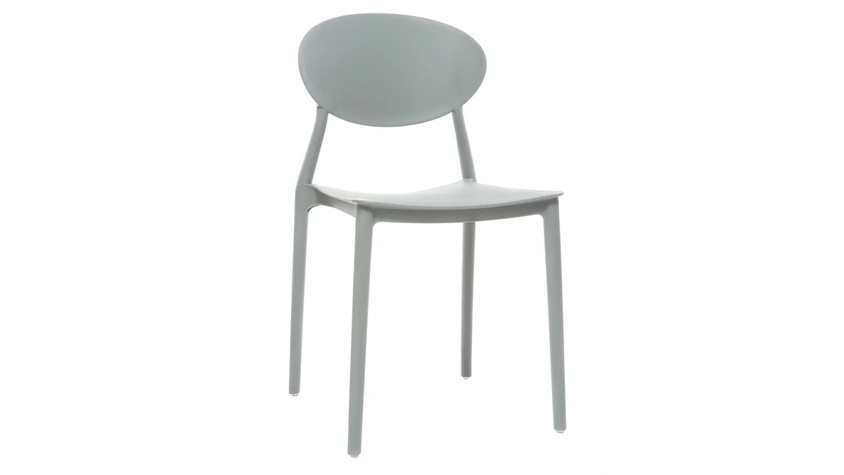 Chaises Design Empilables Grises (lot De 2) ANNA 5 Chaises Design Empilables Grises (lot De 2) ANNA – Image 3