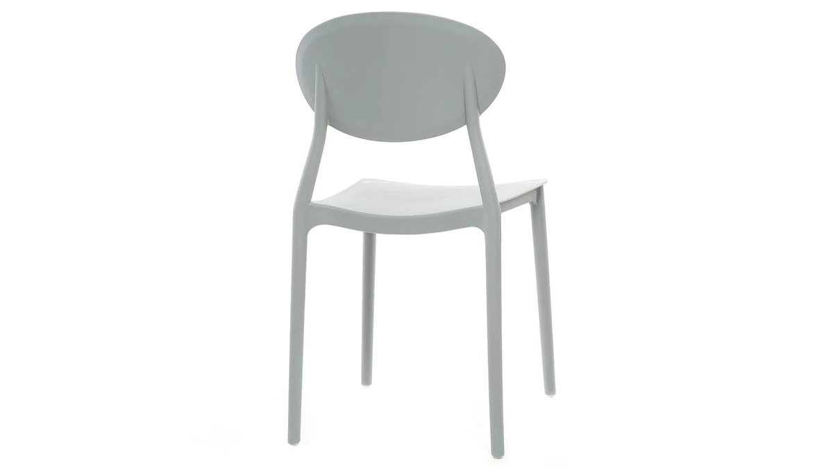 Chaises Design Empilables Grises (lot De 2) ANNA 7 Chaises Design Empilables Grises (lot De 2) ANNA – Image 5