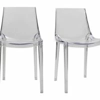 Chaises Design Empilables Transparentes Intérieur Et Extérieur (lot De 2) YZEL