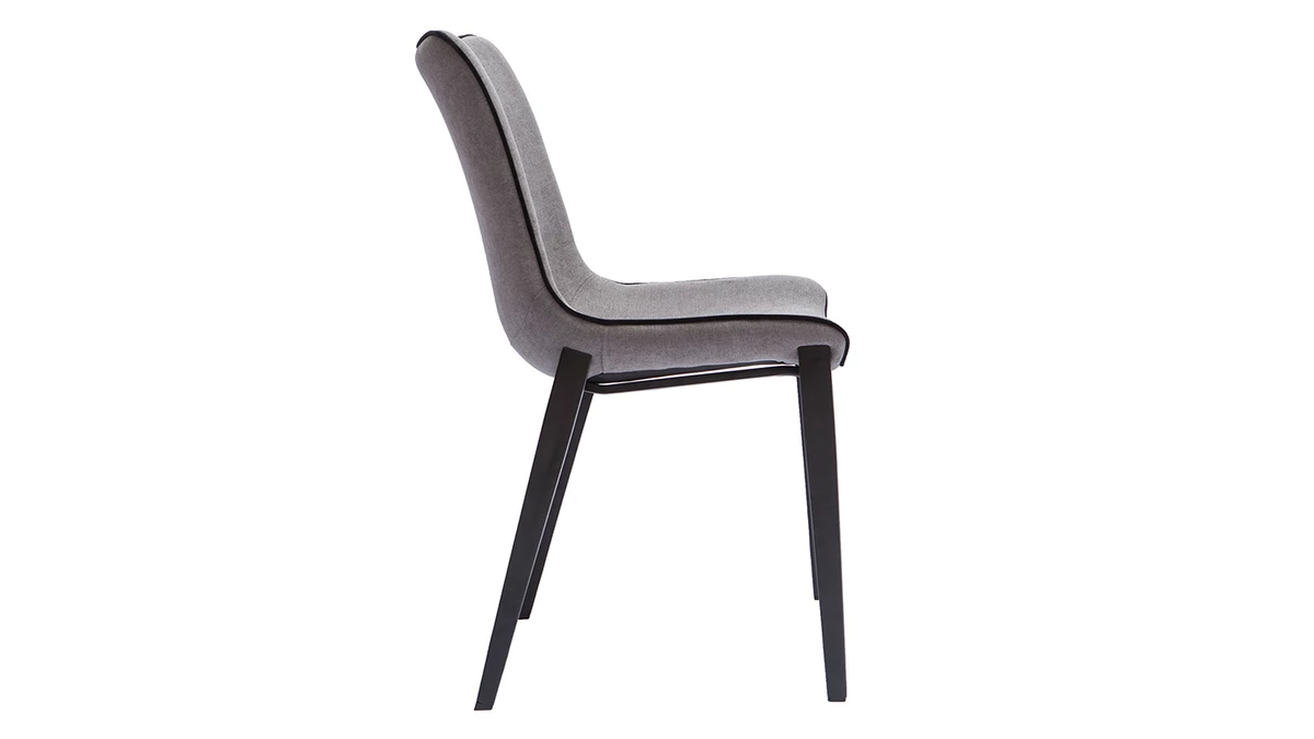 Chaises Design En Tissu Effet Velours Gris Et Métal Noir (lot De 2) BLAZE 6 Chaises Design En Tissu Effet Velours Gris Et Métal Noir (lot De 2) BLAZE – Image 4