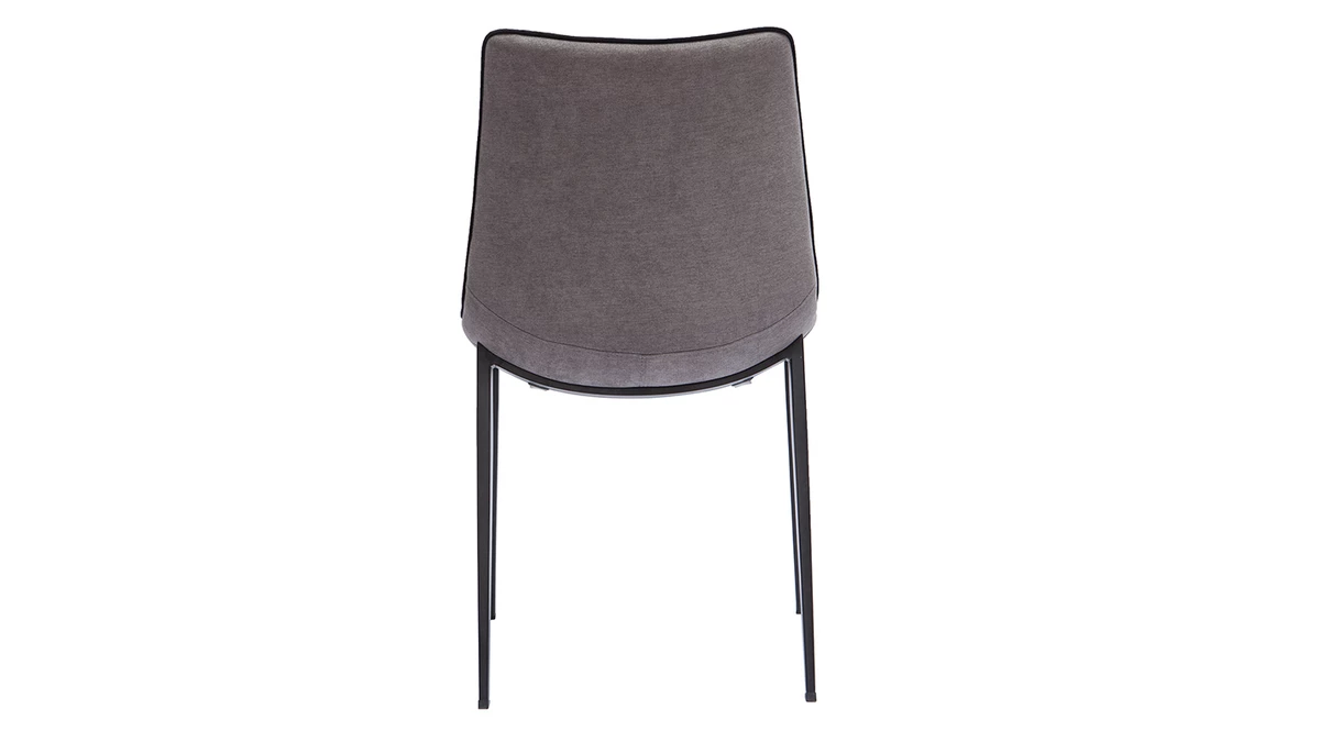 Chaises Design En Tissu Effet Velours Gris Et Métal Noir (lot De 2) BLAZE 7 Chaises Design En Tissu Effet Velours Gris Et Métal Noir (lot De 2) BLAZE – Image 5