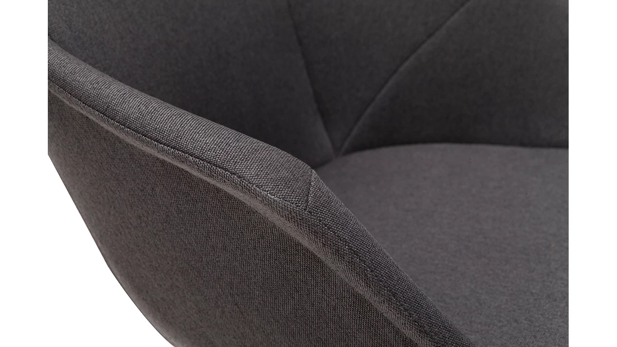 Chaises Design En Tissu Gris Foncé Et Métal Noir (lot De 2) TAYA 8 Chaises Design En Tissu Gris Foncé Et Métal Noir (lot De 2) TAYA – Image 6