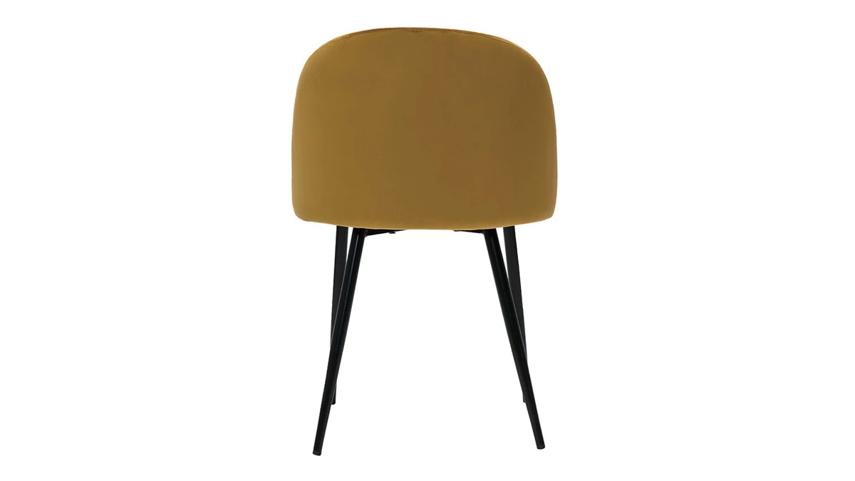 Chaises Design En Tissu Velours Bronze Et Métal Noir (lot De 2) CELESTE 7 Chaises Design En Tissu Velours Bronze Et Métal Noir (lot De 2) CELESTE – Image 5