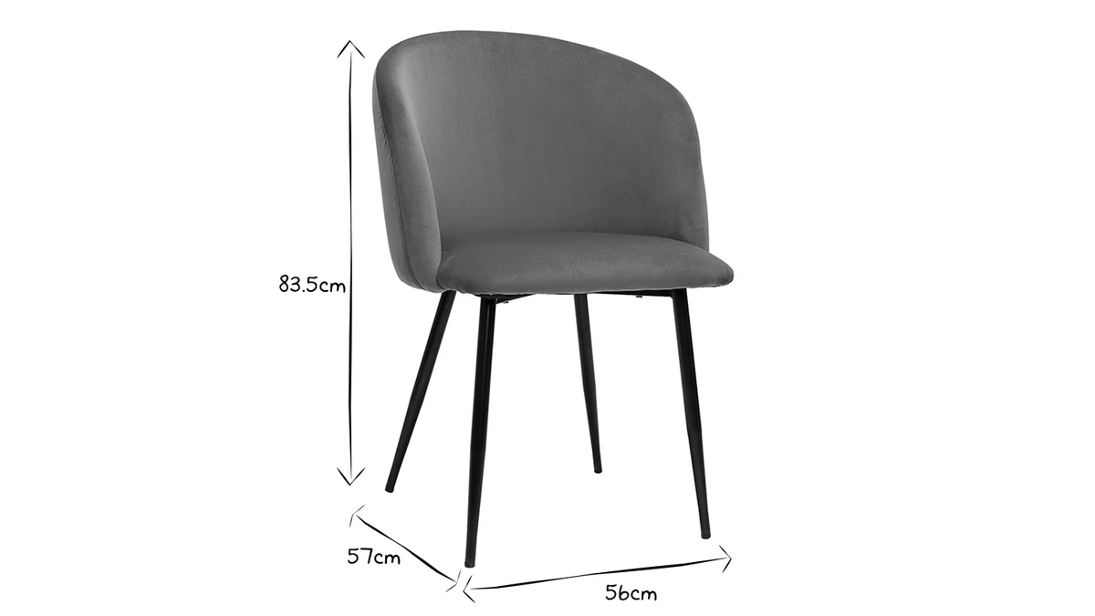 Chaises Design En Tissu Velours Bronze Et Métal Noir (lot De 2) VANITY 11 Chaises Design En Tissu Velours Bronze Et Métal Noir (lot De 2) VANITY – Image 9