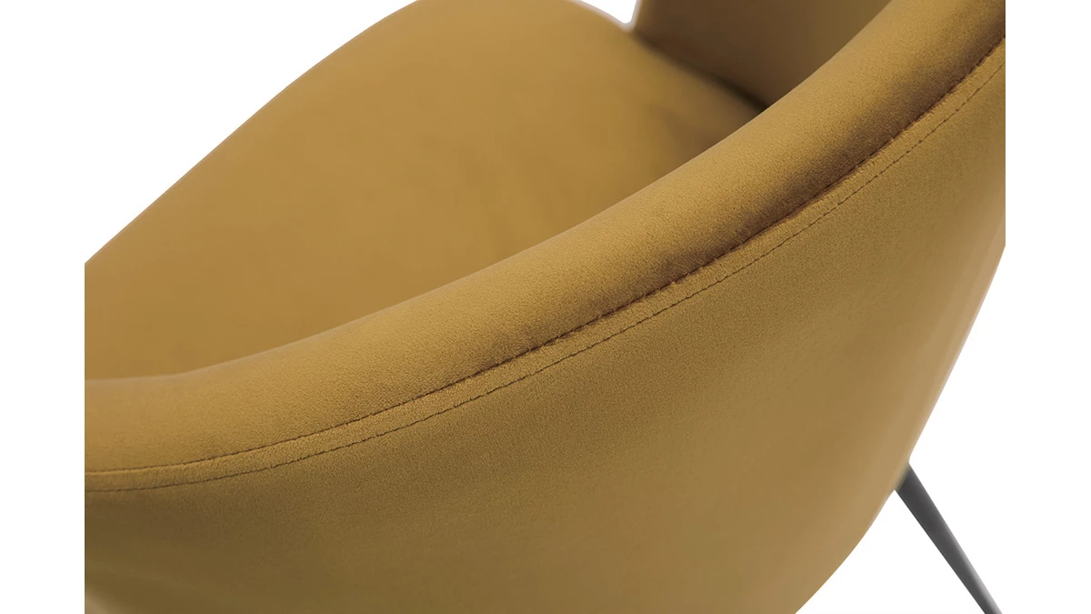 Chaises Design En Tissu Velours Bronze Et Métal Noir (lot De 2) VANITY 8 Chaises Design En Tissu Velours Bronze Et Métal Noir (lot De 2) VANITY – Image 6