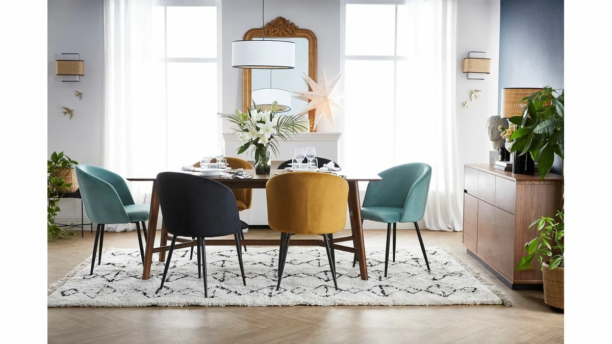 Chaises Design En Tissu Velours Bronze Et Métal Noir (lot De 2) VANITY 10 Chaises Design En Tissu Velours Bronze Et Métal Noir (lot De 2) VANITY – Image 8