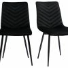 Chaises Design En Tissu Velours Noir Et Métal Noir (lot De 2) PUMPKIN