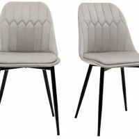 Chaises Design En Tissu Velours Taupe Et Métal Noir (lot De 2) FUSE