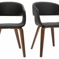 Chaises Design Noir Et Bois Foncé Noyer (lot De 2) SLAM