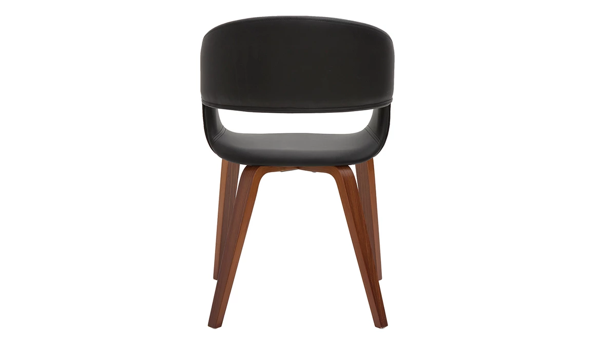 Chaises Design Noir Et Bois Foncé Noyer (lot De 2) SLAM 7 Chaises Design Noir Et Bois Foncé Noyer (lot De 2) SLAM – Image 5